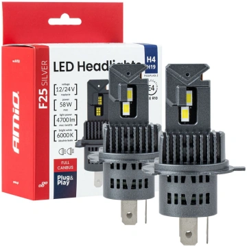 LED Headlights Series F25 SILVER FULL CANBUS H4/H1