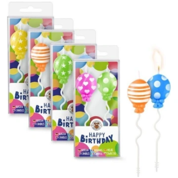 Birthday Fun - Svecītes - Baloni (2 gab., 4 dizain