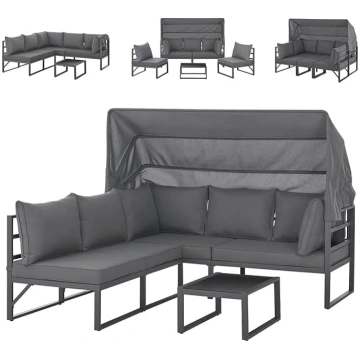 SVITA Maui Garden Furniture Lounge Set with Roof O