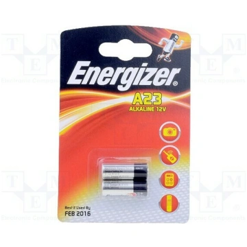 Battery: alkaline; 23A,8LR932,LRV08,MN21; 12V; non