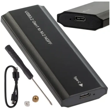 Fusion M.2 uz USB-C SSD diska ietvars – melns Fusi