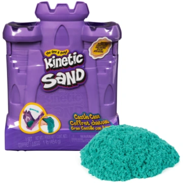 Kinetic Sand Castle Case ar 1 lb tirkīza smiltīm, 
