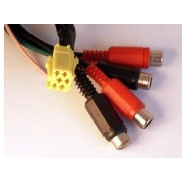 Mini ISO spraudnis 6pin dzeltens - 4xRCA ligzda | 