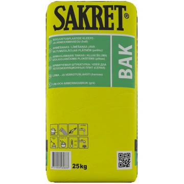 Līmēšanas un armēšanas java Sakret BAK Pelēkā silt