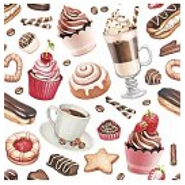 Salvetes dekupāžai "Coffee and Sweets", 33x33cm, 2
