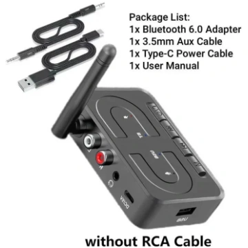 Bezvadu audio adapteris Bluetooth 6.0 uztvērējs RC
