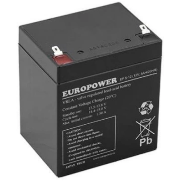 BATTERY 12V 5AH VRLA/EP5-12T2 EUROPOWER EMU