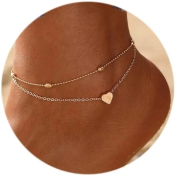 FUNEIA Sieviešu 14K zeltīts Anklets, Boho krelles,