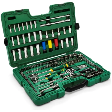 1/4" + 3/8" + 1/2" Dr. Socket set (HEX) 180pcs SAT