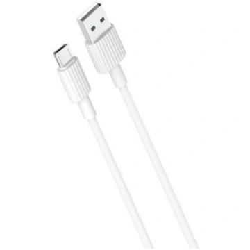 XO kabelis NB156 USB - MicroUSB 1.0m 2.4A Balts
