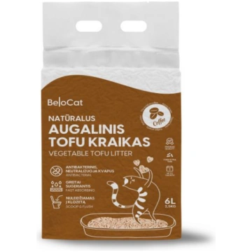 BelCat Tofu Clumping Cat Litter Coffee dabīgi gran
