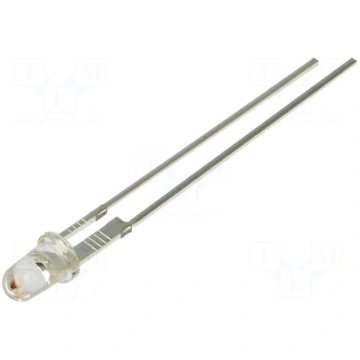 LED | amber | 3mm | 100000mcd | 15° | Front: conve