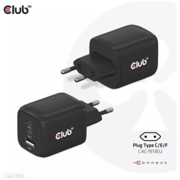 Ceļojumu lādētājs CLUB3D PPS 65Watt GAN tehnoloģij