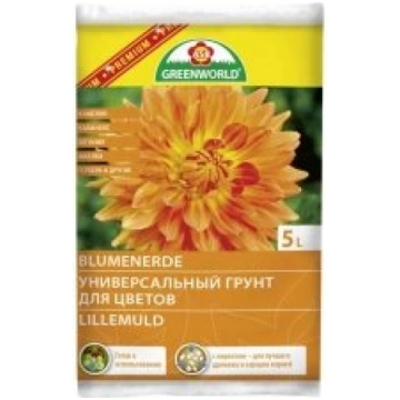 Greenworld Augsne puķēm universāla 5L Premium
