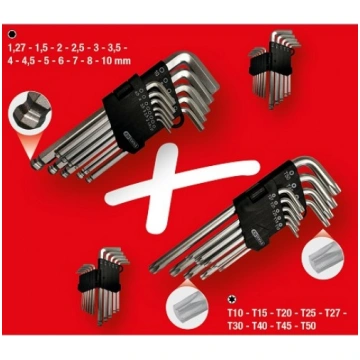 zvaigznīšu atslēgu komplekts, Torx, iekšējā seškan