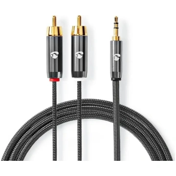 Kabelis Nedis AUX 3.5mm - 2x RCA 1m 5412810318643 