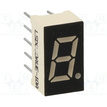 Display: LED; 7-segment; 8mm; 0.3"; No.char: 1; re