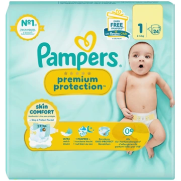 Pampers Premium protection 1 (2-5kg) 24 gab