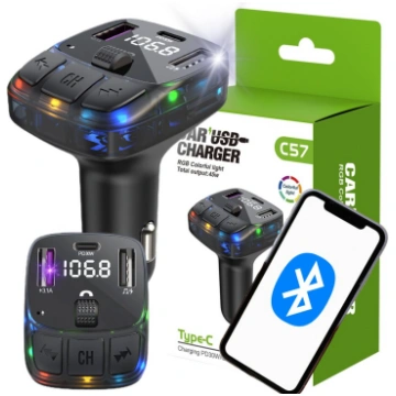 Automašīnas fm mp3/wma raidītājs 2xUSB + USB c blu