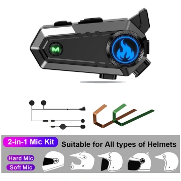 Bluetooth 5.3 Motorcycle Intercom 600M Range Voice