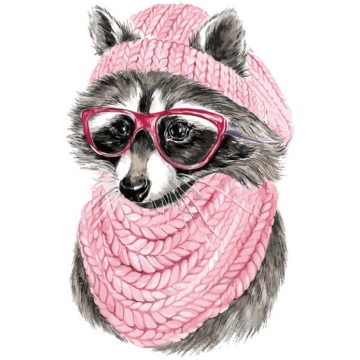 Glezna pēc numuriem TM Varvikas - Raccoon with Gla