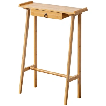 Narrow Console Table with Wooden Drawers, Side Tab