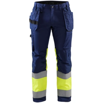 Blaklader 1558 Navy Blue/Hi-Vis Yellow Trousers Wi