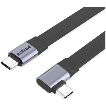 Roline Cable USB4 2.0, Flat, Straight-90° Angled, 