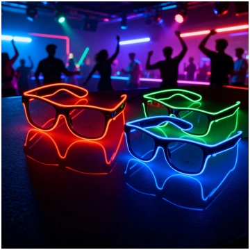 Ballīšu LED brilles, zilas/zaļas/oranžas