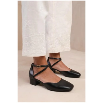 Wheres Low Ankle Strap Block Heels