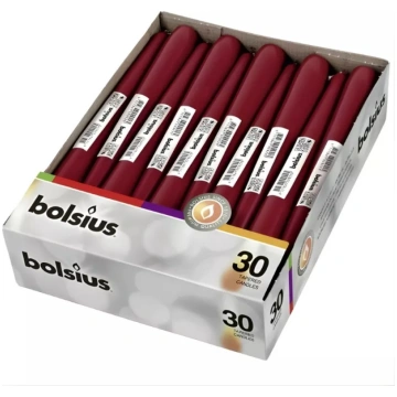 Galda svece Bolsius 37359744 245/24mm tumši sarkan