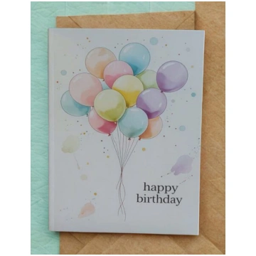 Apsveikuma kartiņa “Happy Birthday Baloni” ar aplo
