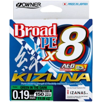 PĪTAS AUKLAS OWNER BROAD PE KIZUNA 8X GREEN 0,12mm