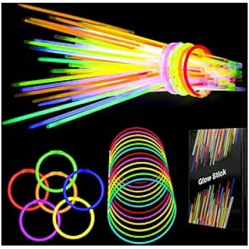 Glow Sticks - 100 gab. ballīšu komplekts ar 100 sa