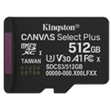 Kingston microSD memory card 512GB Canvas Select+ 
