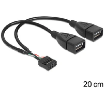 Delock cable USB 2.0 type-A 2 x female to pin head