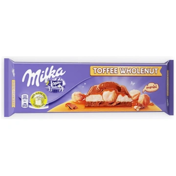 Šokolāde Milka Toffee Nuts 300 g — piena šokolāde 