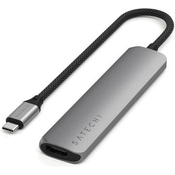 Satechi 6-in-1 USB-C Slim Multiport Adapter, pelēk