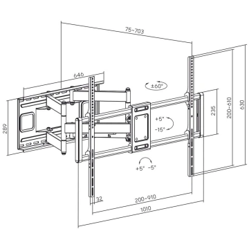 Maclean MC-482 TV Wall Mount Bracket for 60-120" F