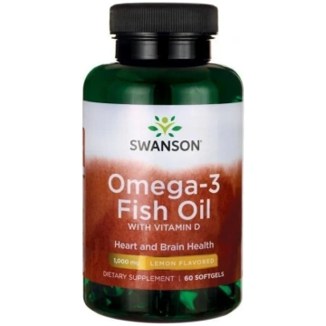 SWANSON Omega-3 un D3 vitamīns (60 kapsulas)