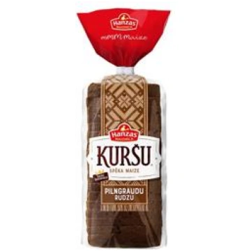 Rudzu pilngraudu formas maize Kuršu HM 600g