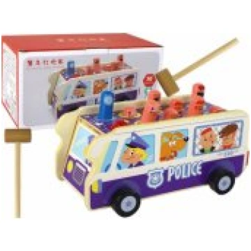 LEAN Toys Wooden Arcade Game Dodgeball Police Bus 