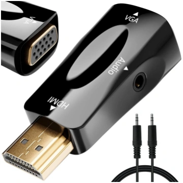 HDMI uz VGA adapteris ar audio 3,5mm mini jack, me