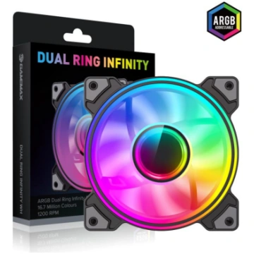Gamemax Korpusa ventilators DUAL RING INFINITY BK,