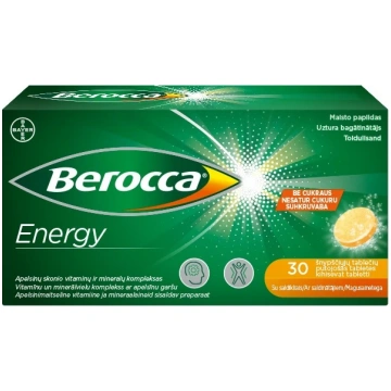 Berocca Energy putojošās tabletes, 30 gb