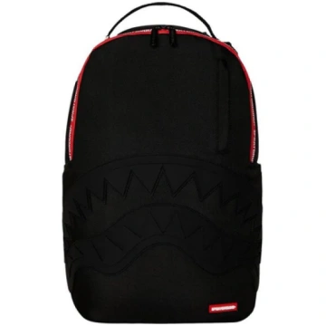 Sprayground Zaino Nero Pelle Rigo Rosso Supreme