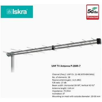 Āra/iekštelpu TV un FM antena Iskra P-2845-7 F — p