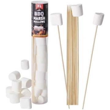 BBQ maršmelou – gardumi grila vakaram – gaisīgi, b