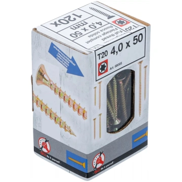 Universālās skrūves 4,0 x 50 mm 120 gab. (Torx T20