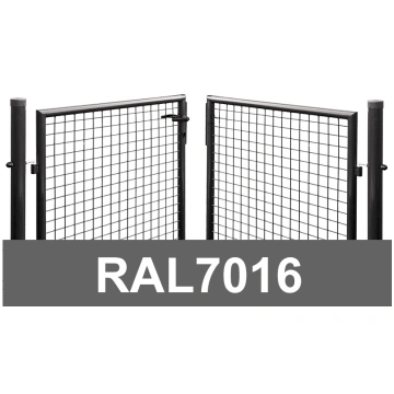 Divviru vārti ar apaļajiem stabiem RAL7016 pelēks 